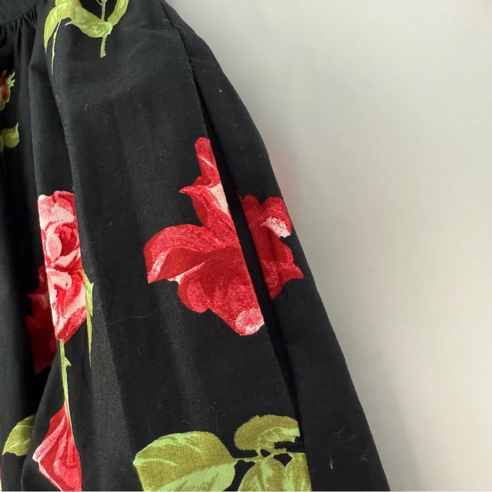 Hell Bunny Antonia Mid Dress Rose Print Floral Fit Flare Retro Pinup Rockabilly - Picture 8 of 16